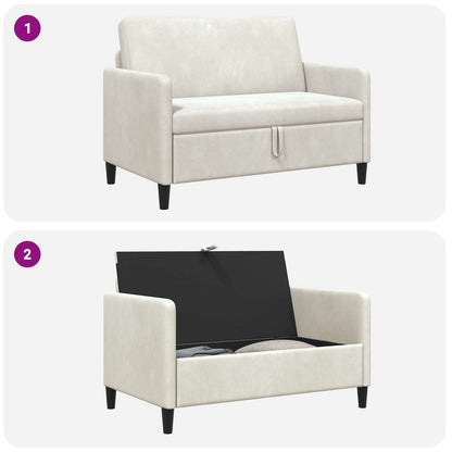 Divano con Storage Crema 122 x 78 x 87 cm Poliestere | homemem39