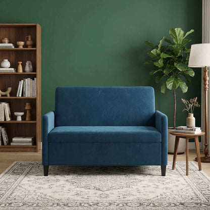 Divano con Storage Blu 122 x 78 x 87 cm Poliestere | homemem39