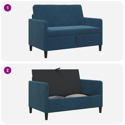 Divano con Storage Blu 122 x 78 x 87 cm Poliestere | homemem39