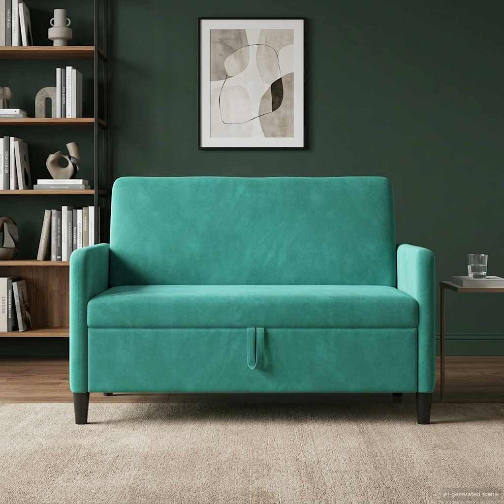 Divano con Storage Turchese 122 x 78 x 87 cm Poliestere | homemem39