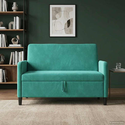 Divano con Storage Turchese 122 x 78 x 87 cm Poliestere | homemem39