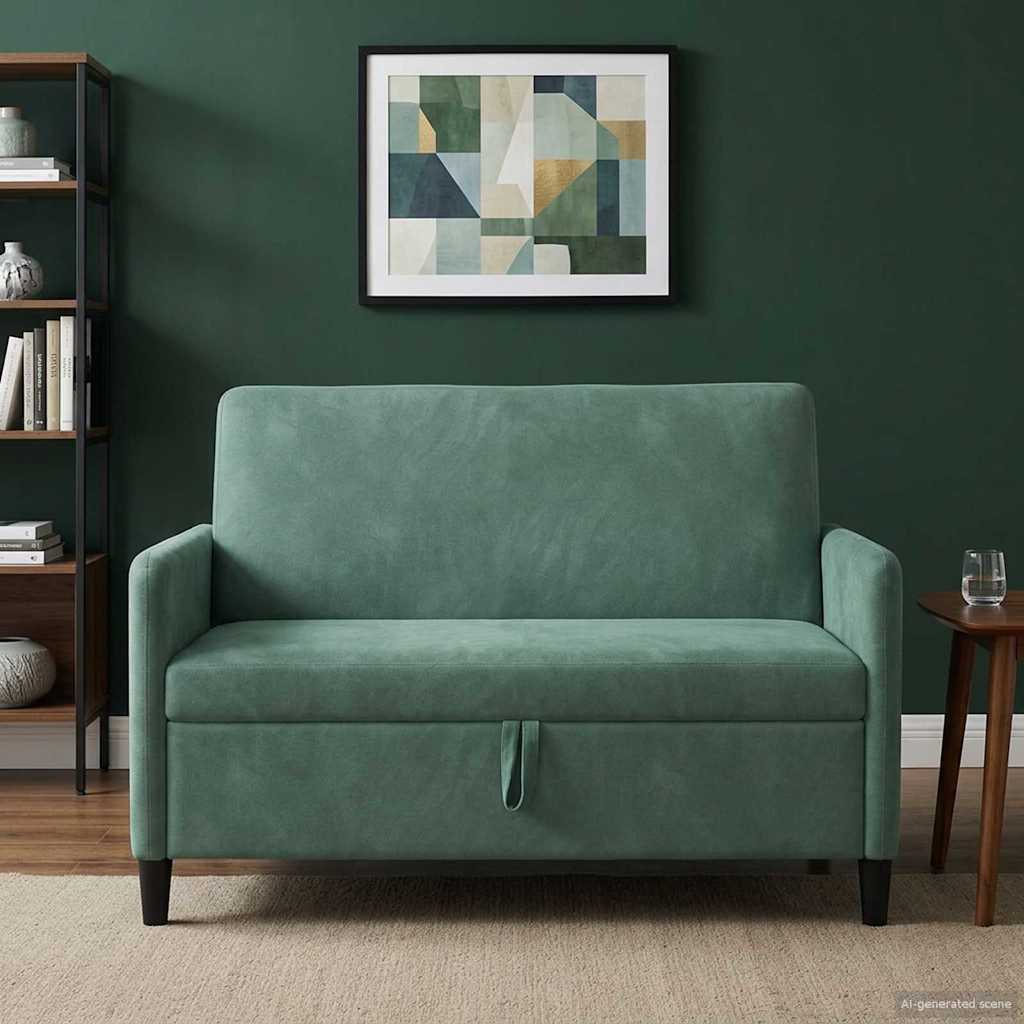Divano con Storage Verde Mare 122 x 78 x 87 cm Poliestere | homemem39