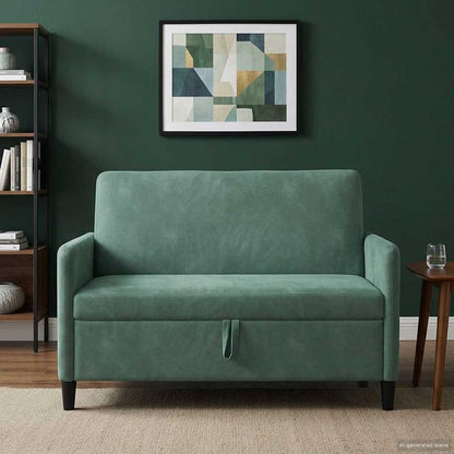 Divano con Storage Verde Mare 122 x 78 x 87 cm Poliestere | homemem39