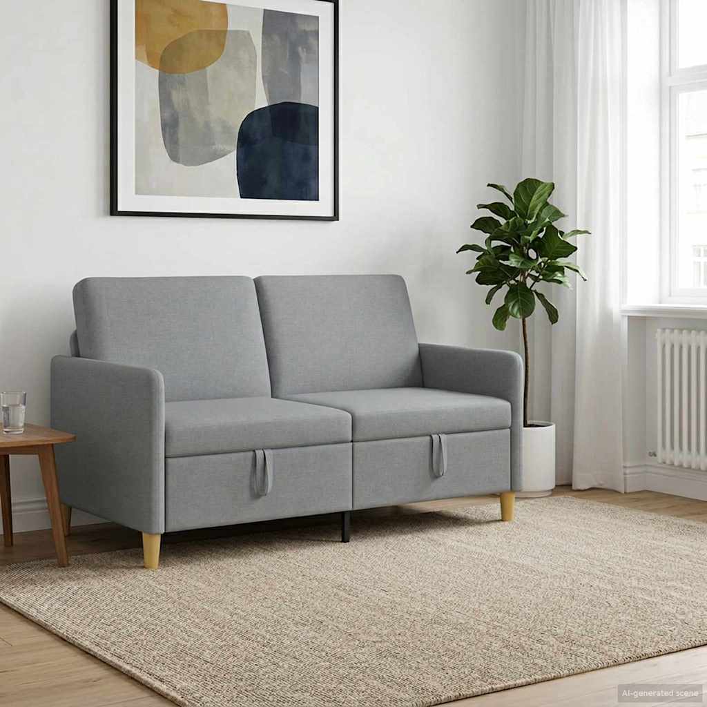 Divano con Storage Grigio Chiaro 152 x 78 x 87 cm Poliestere | homemem39