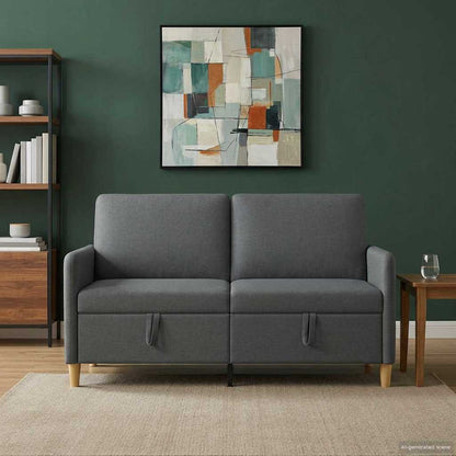 Divano con Storage Grigio Scuro 152 x 78 x 87 cm Poliestere | homemem39