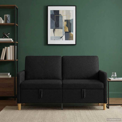 Divano con Storage Nero 152 x 78 x 87 cm Poliestere | homemem39