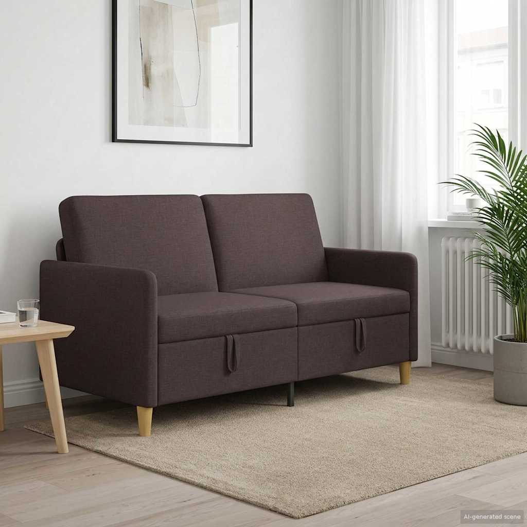 Divano con Storage Marrone Scuro 152 x 78 x 87 cm Poliestere | homemem39