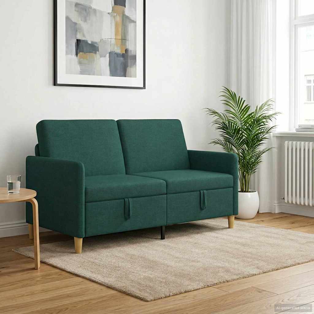 Divano con Storage Verde Scuro 152 x 78 x 87 cm Poliestere | homemem39