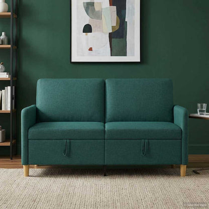 Divano con Storage Verde Scuro 152 x 78 x 87 cm Poliestere | homemem39