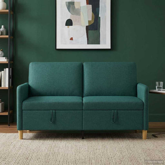 Divano con Storage Verde Scuro 152 x 78 x 87 cm Poliestere | homemem39