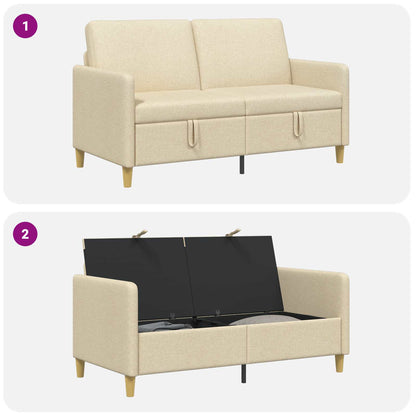 Divano con Storage Crema 152 x 78 x 87 cm Poliestere | homemem39
