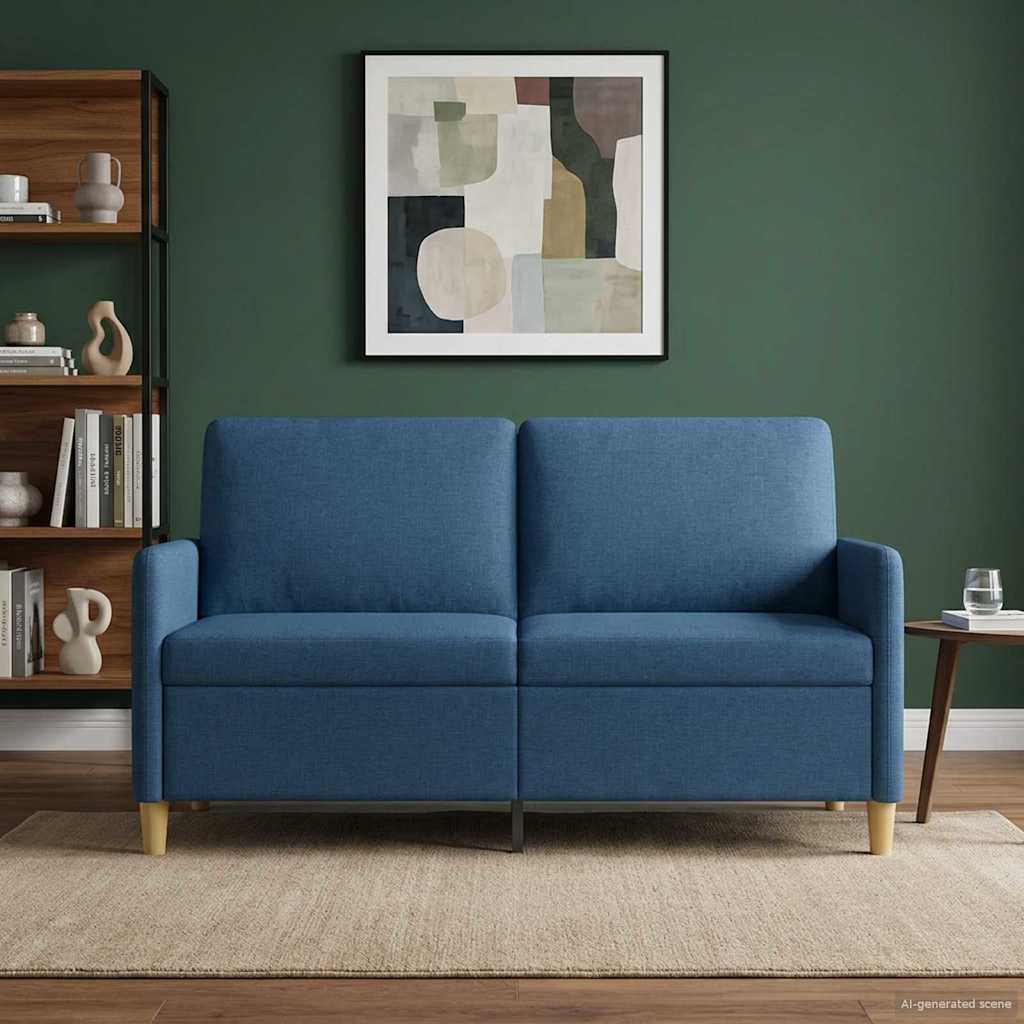 Divano con Storage Blu 152 x 78 x 87 cm Poliestere | homemem39