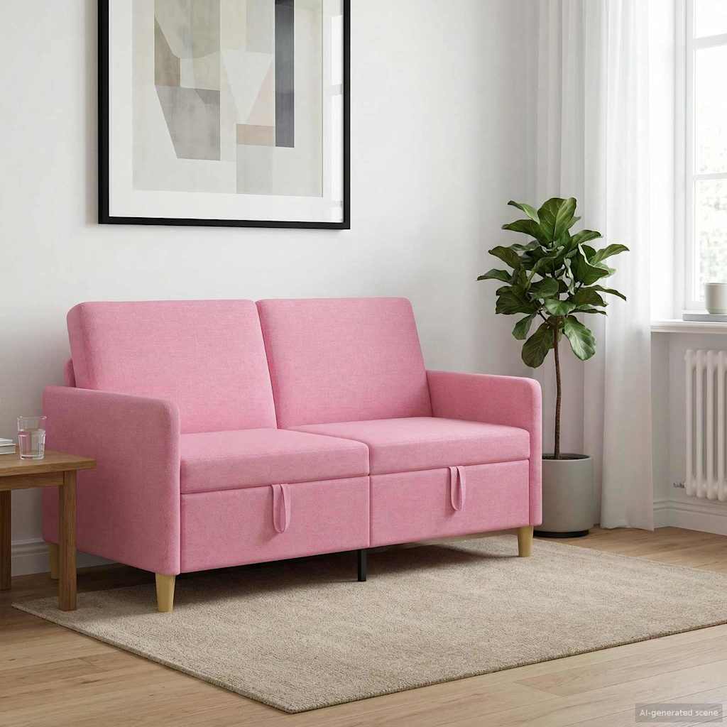 Divano con Storage Rosa 152 x 78 x 87 cm Poliestere | homemem39
