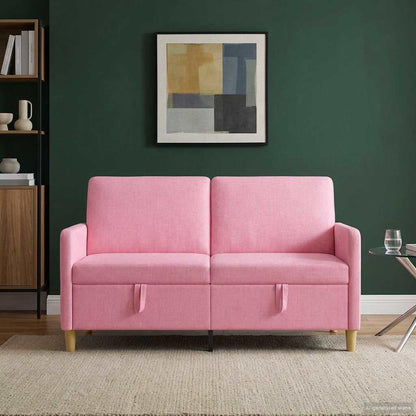 Divano con Storage Rosa 152 x 78 x 87 cm Poliestere | homemem39