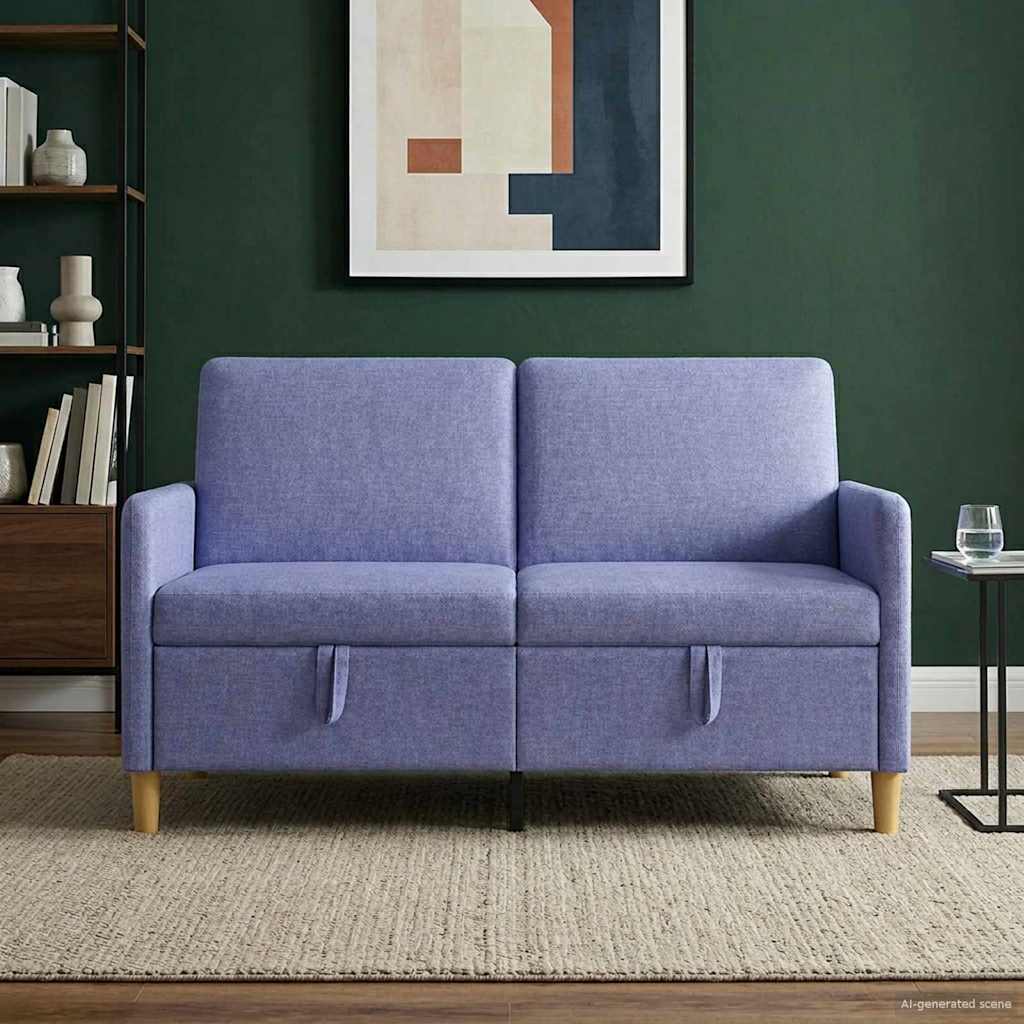 Divano con Storage Blu jeans 152 x 78 x 87 cm Poliestere | homemem39