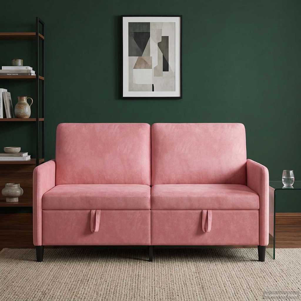 Divano con Storage Rosa 152 x 78 x 87 cm Poliestere | homemem39