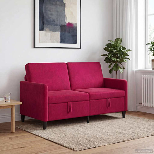 Divano con Storage Rosso Vino 152 x 78 x 87 cm Poliestere | homemem39