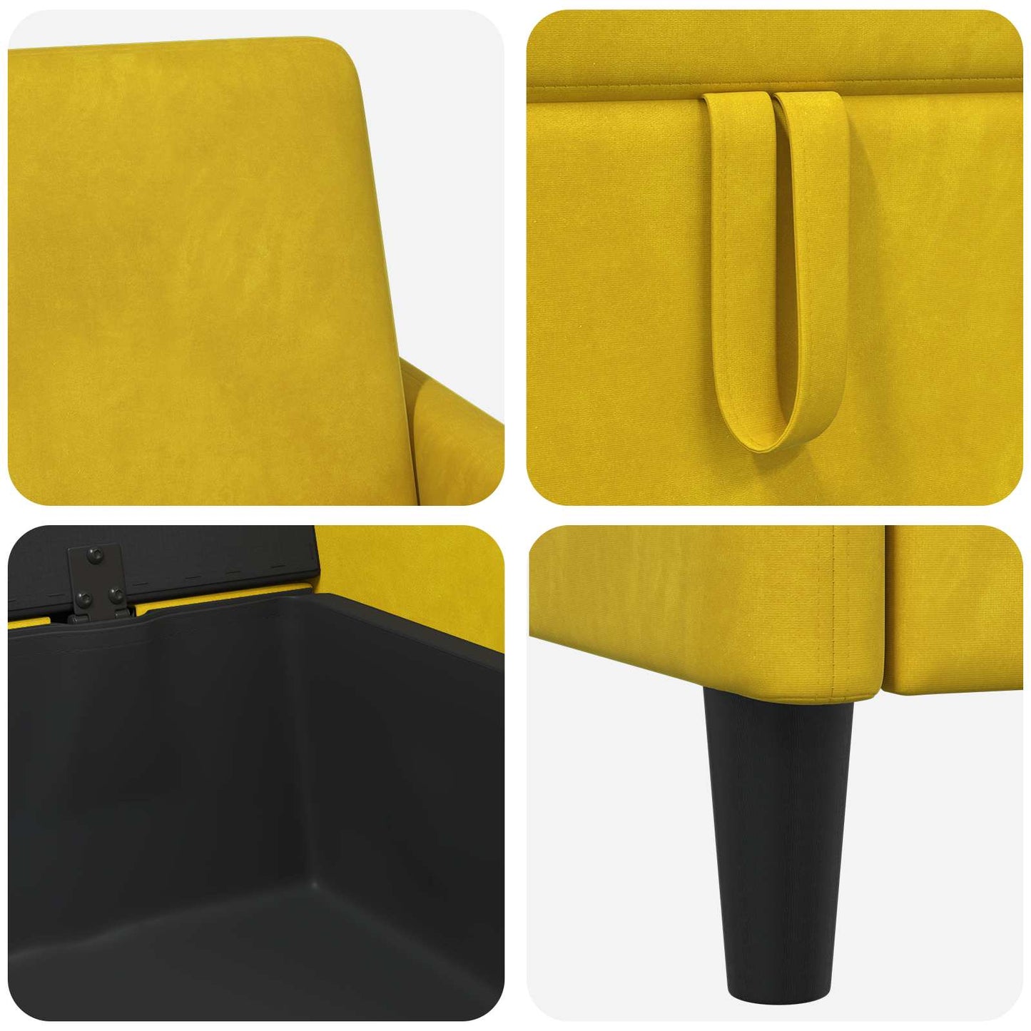 Divano con Storage Giallo 152 x 78 x 87 cm Poliestere