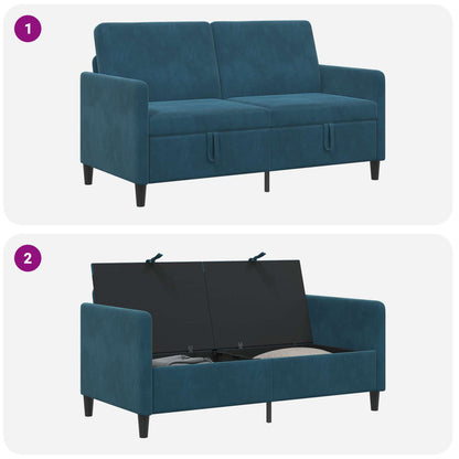 Divano con Storage Blu 152 x 78 x 87 cm Poliestere | homemem39