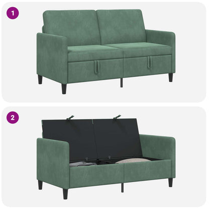 Divano con Storage Verde Mare 152 x 78 x 87 cm Poliestere | homemem39