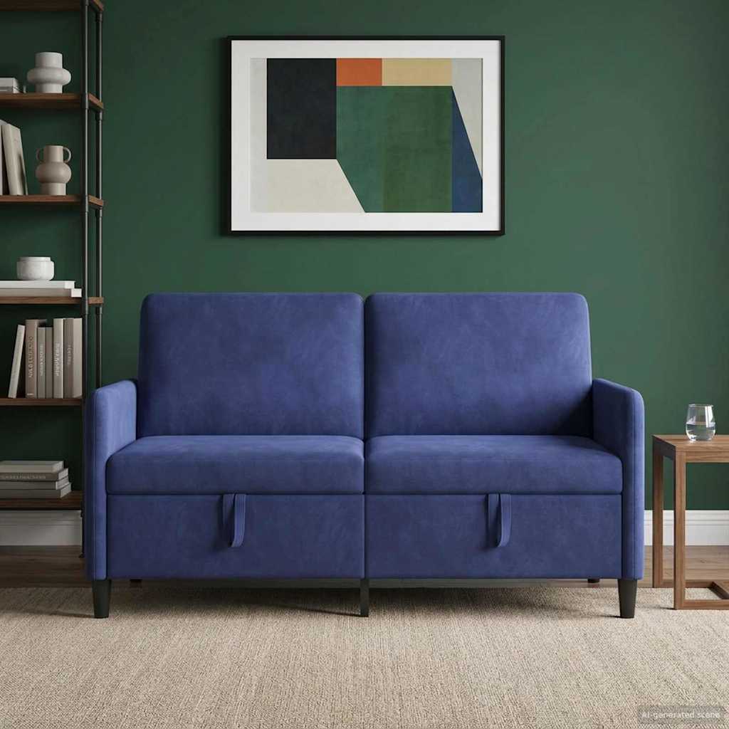 Divano con Storage Blu Polizia 152 x 78 x 87 cm Poliestere | homemem39