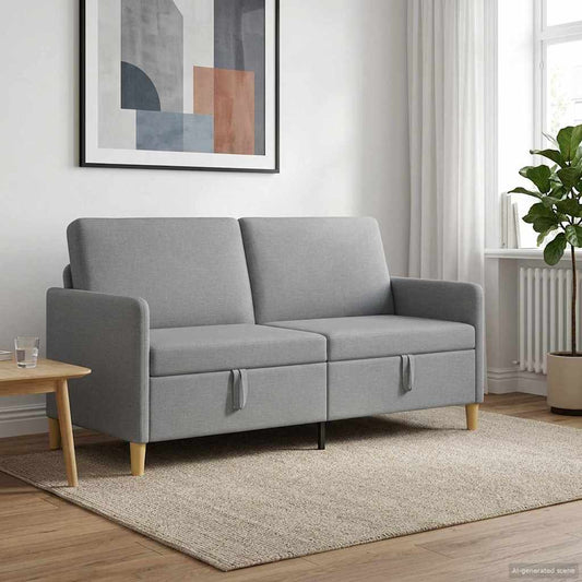 Divano con Storage Grigio Chiaro 172 x 78 x 87 cm Poliestere