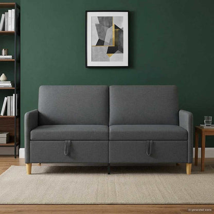 Divano con Storage Grigio Scuro 172 x 78 x 87 cm Poliestere | homemem39