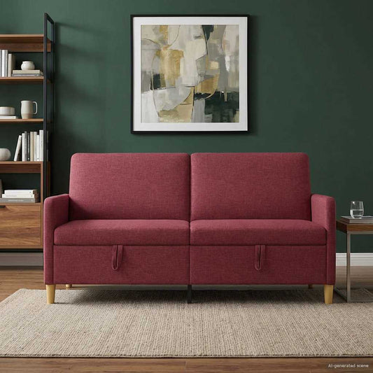 Divano con Storage Rosso Vino 172 x 78 x 87 cm Poliestere | homemem39