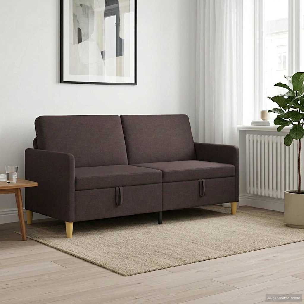Divano con Storage Marrone Scuro 172 x 78 x 87 cm Poliestere | homemem39