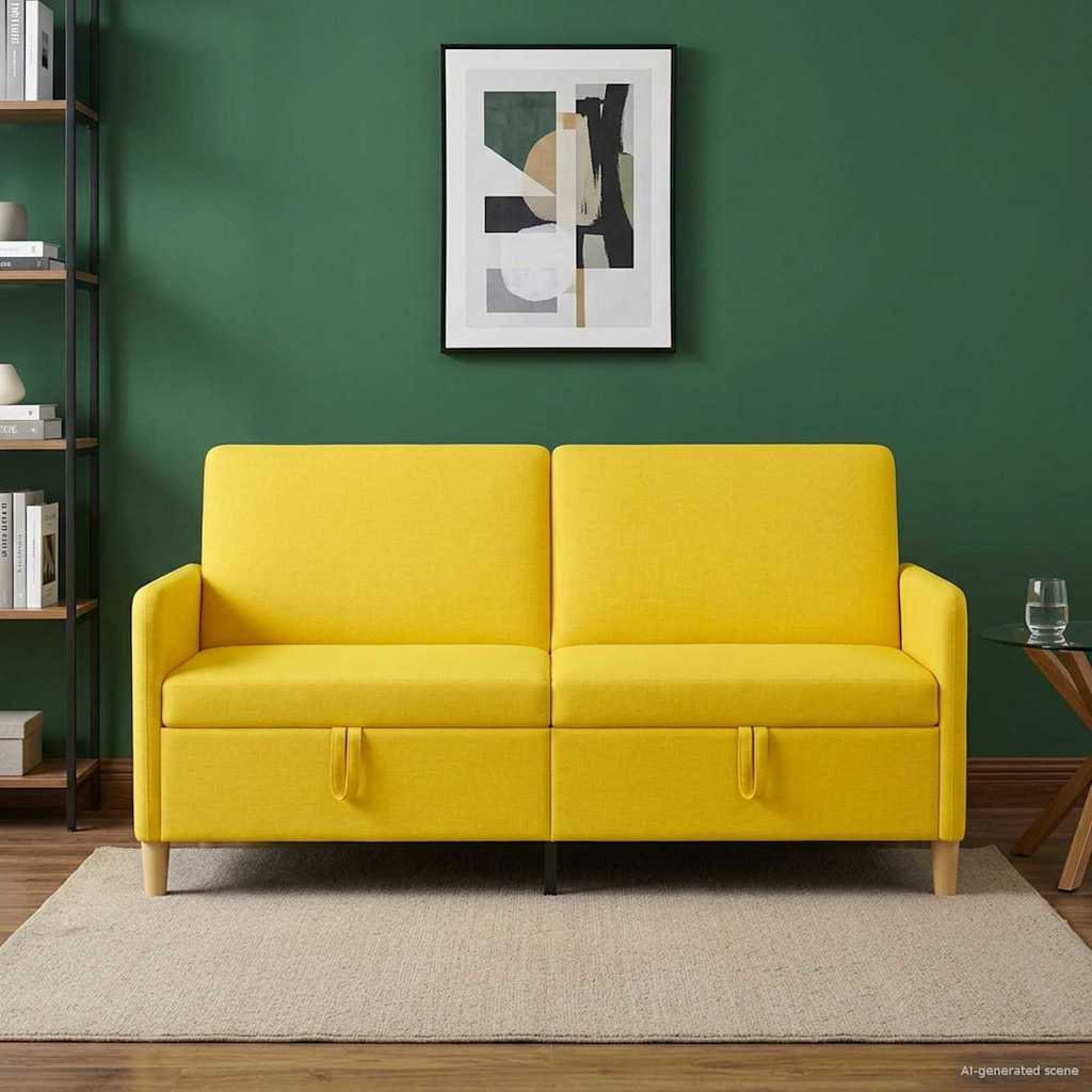 Divano con Storage Giallo Chiaro 172 x 78 x 87 cm Poliestere | homemem39
