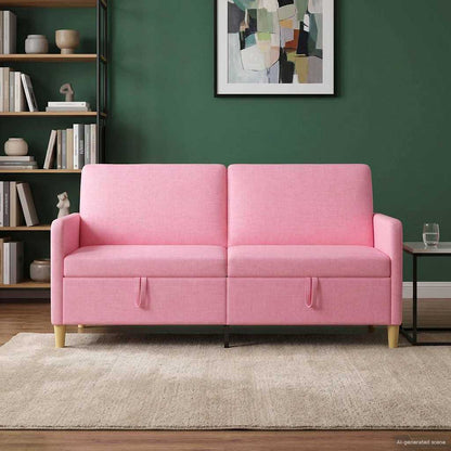 Divano con Storage Rosa 172 x 78 x 87 cm Poliestere | homemem39