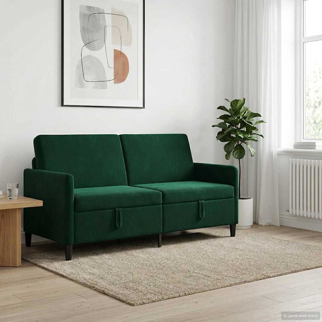 Divano con Storage Verde Scuro 172 x 78 x 87 cm Poliestere | homemem39