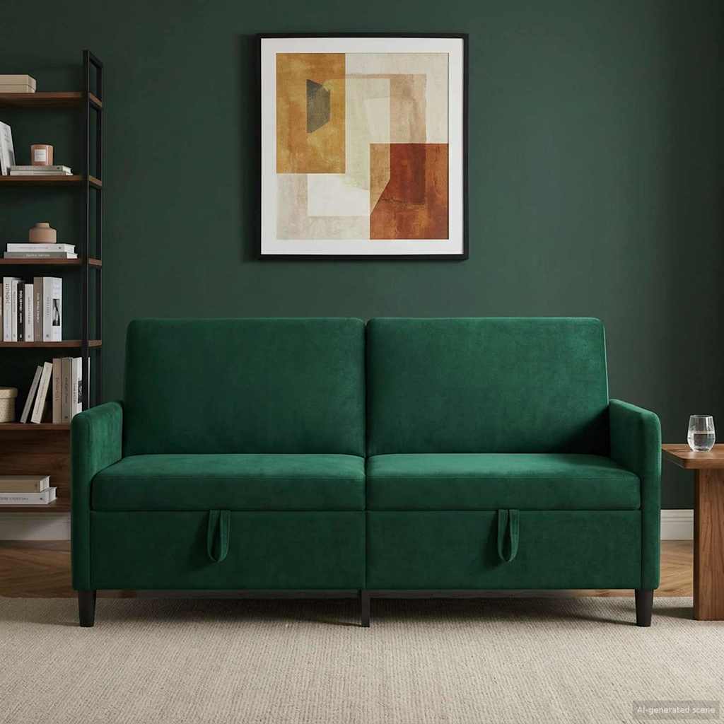 Divano con Storage Verde Scuro 172 x 78 x 87 cm Poliestere | homemem39