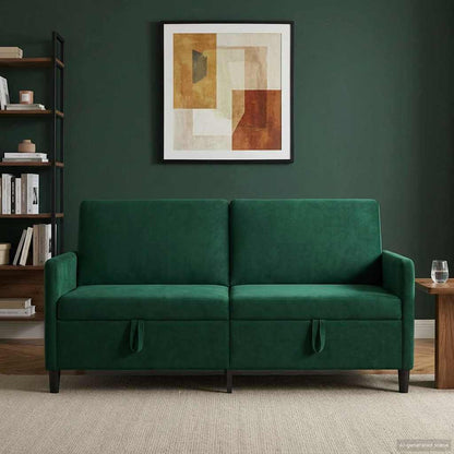 Divano con Storage Verde Scuro 172 x 78 x 87 cm Poliestere | homemem39