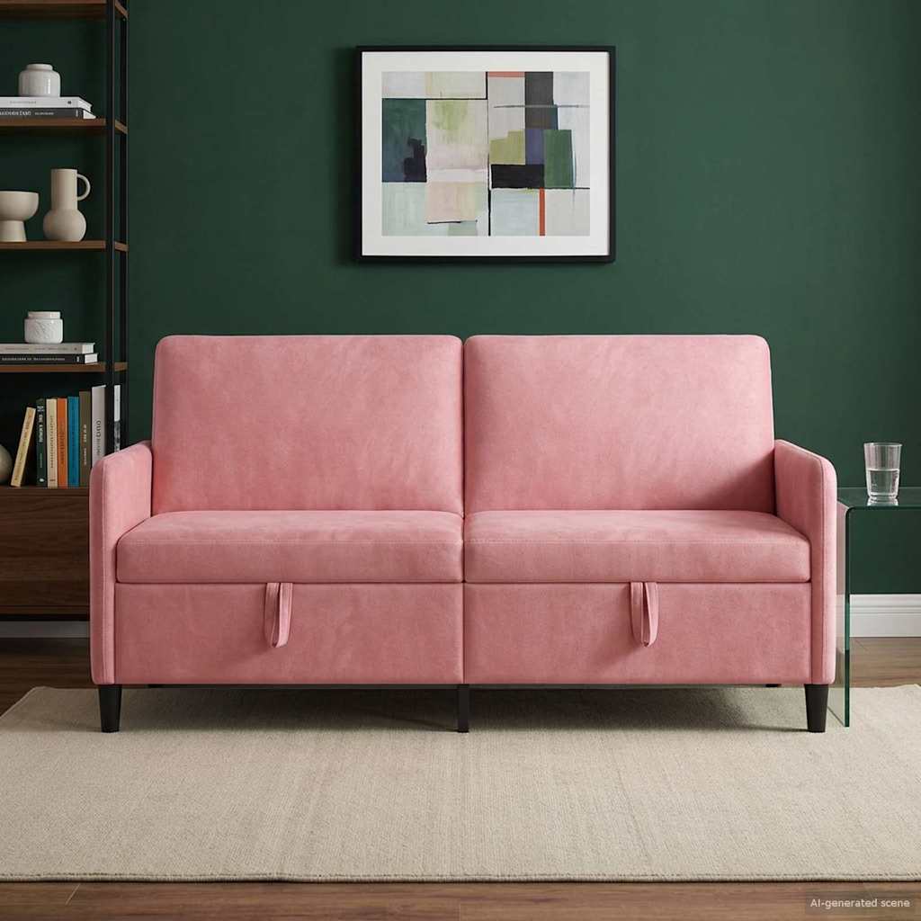 Divano con Storage Rosa 172 x 78 x 87 cm Poliestere | homemem39