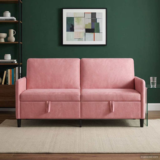 Divano con Storage Rosa 172 x 78 x 87 cm Poliestere | homemem39