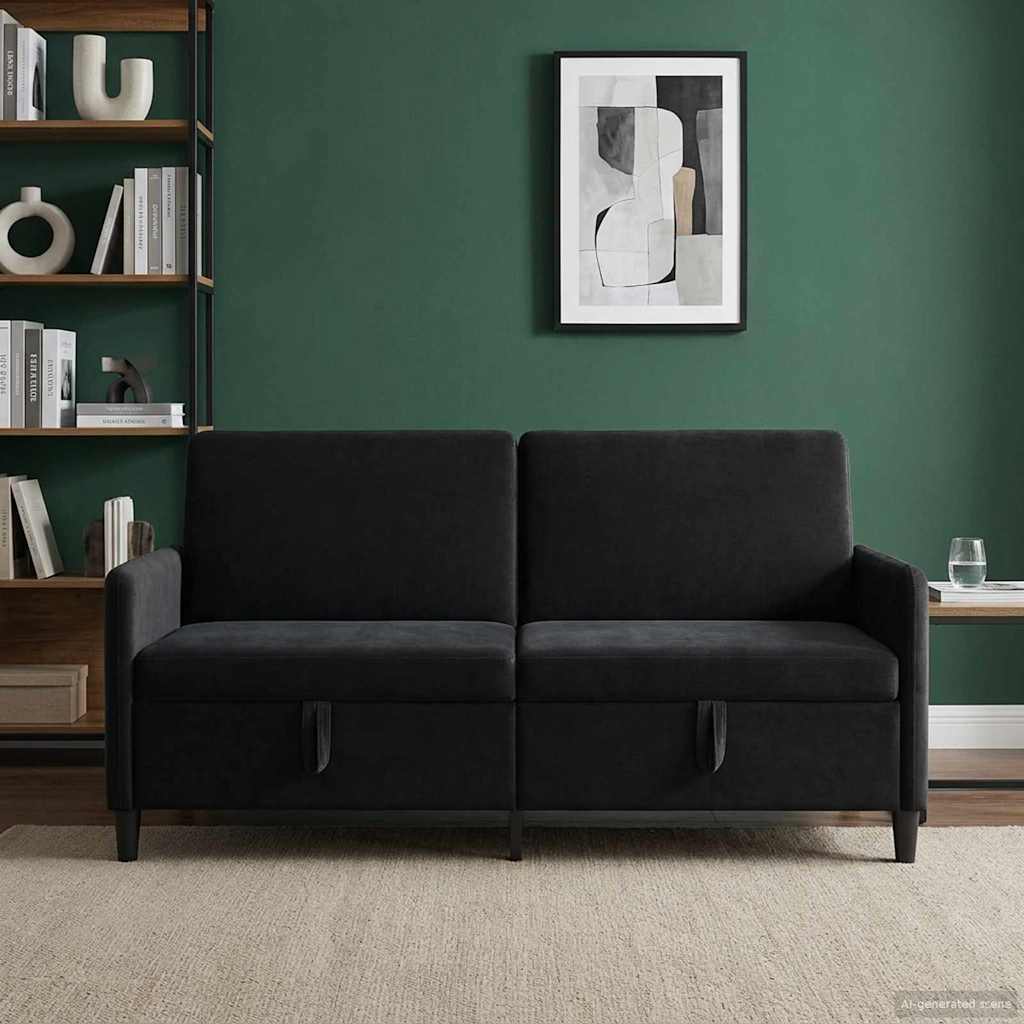 Divano con Storage Nero 172 x 78 x 87 cm Poliestere | homemem39