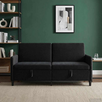 Divano con Storage Nero 172 x 78 x 87 cm Poliestere | homemem39
