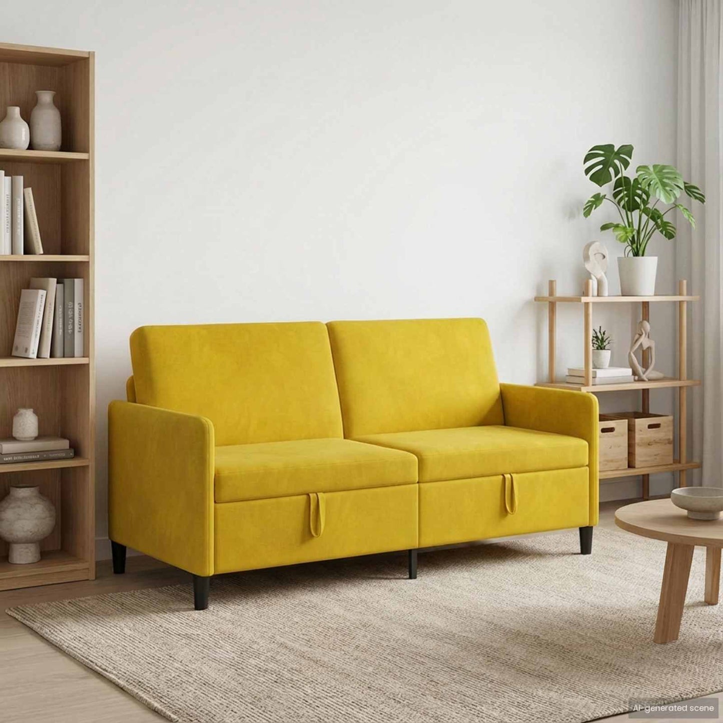 Divano con Storage Giallo 172 x 78 x 87 cm Poliestere | homemem39