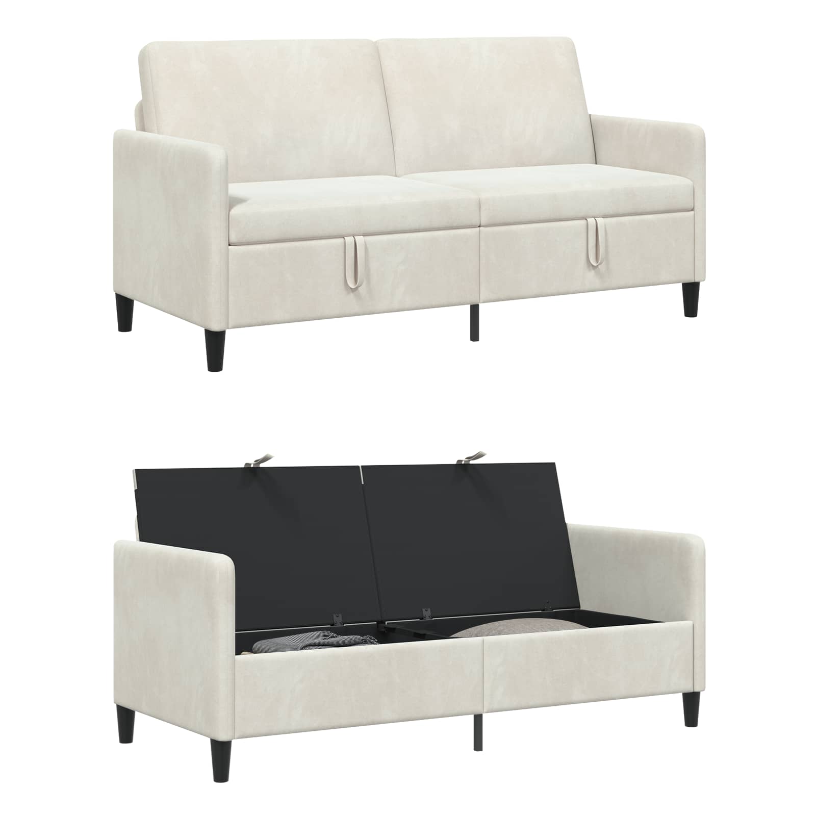 Divano con Storage Crema 172 x 78 x 87 cm Poliestere | homemem39