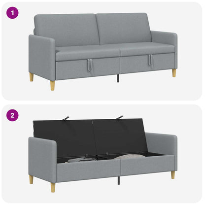 Divano con Storage Grigio Chiaro 192 x 78 x 87 cm Poliestere | homemem39