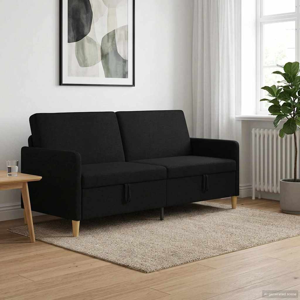 Divano con Storage Nero 192 x 78 x 87 cm Poliestere | homemem39