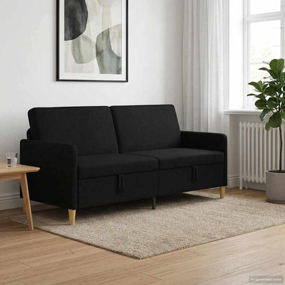 Divano con Storage Nero 192 x 78 x 87 cm Poliestere | homemem39