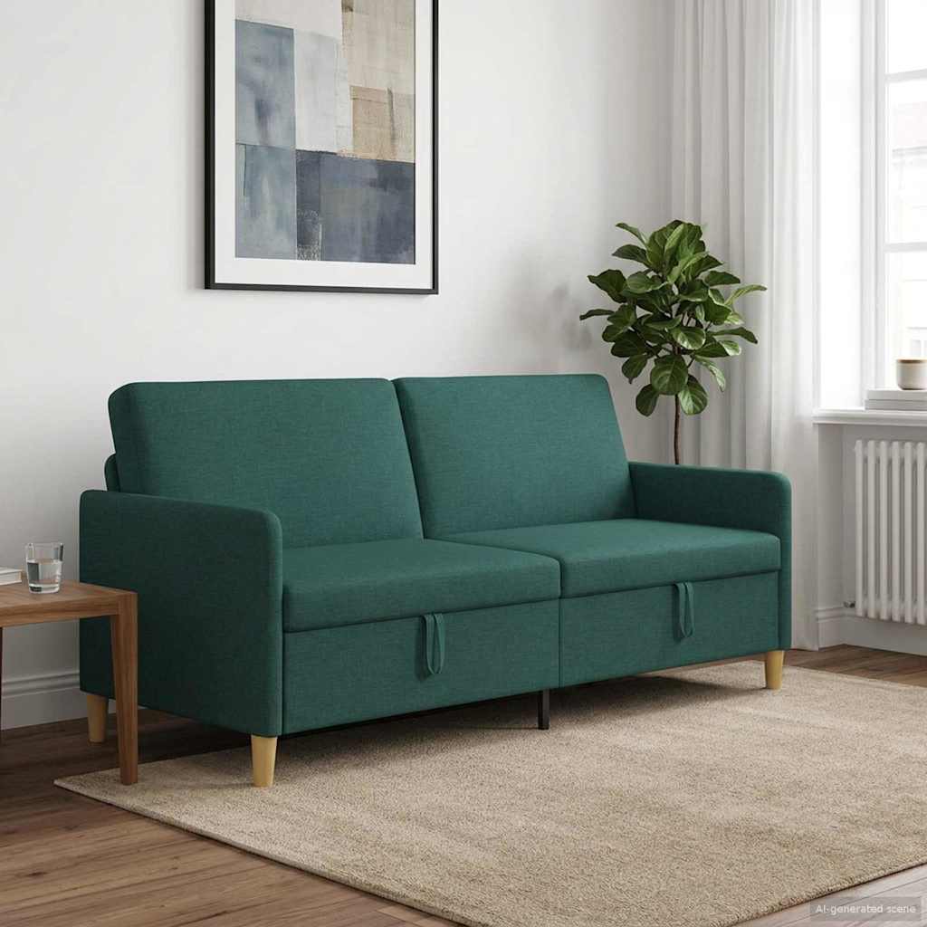 Divano con Storage Verde Scuro 192 x 78 x 87 cm Poliestere | homemem39