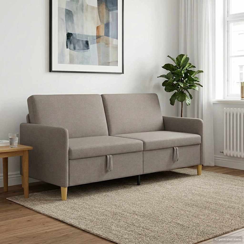 Divano con Storage Tortora 192 x 78 x 87 cm Poliestere | homemem39