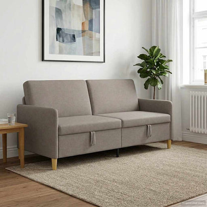 Divano con Storage Tortora 192 x 78 x 87 cm Poliestere | homemem39