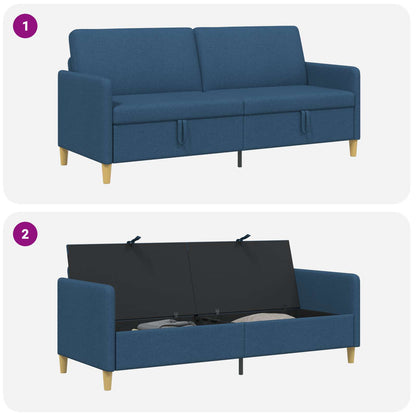 Divano con Storage Blu 192 x 78 x 87 cm Poliestere | homemem39