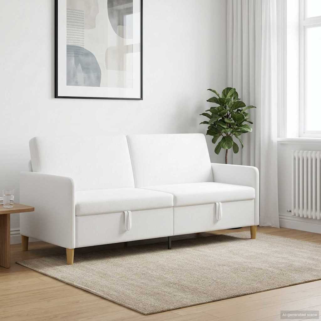 Divano con Storage Bianco 192 x 78 x 87 cm Poliestere | homemem39