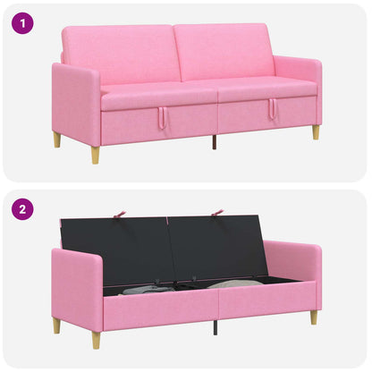 Divano con Storage Rosa 192 x 78 x 87 cm Poliestere | homemem39