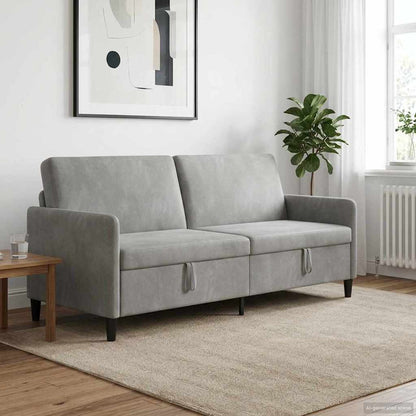Divano con Storage Grigio Chiaro 192 x 78 x 87 cm Poliestere | homemem39